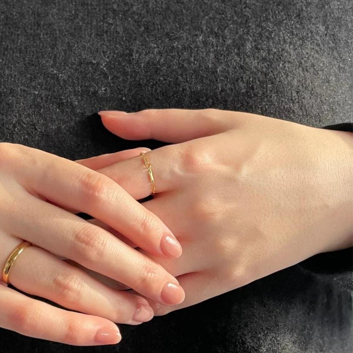 【ふるさと納税】【LENERA オリジナルリング】plano ring / 14kgf リング 指輪 チェーン ゴールドプレート ハンドメイド アクセサリー ファッション 東京都 渋谷区｜東京都渋谷区