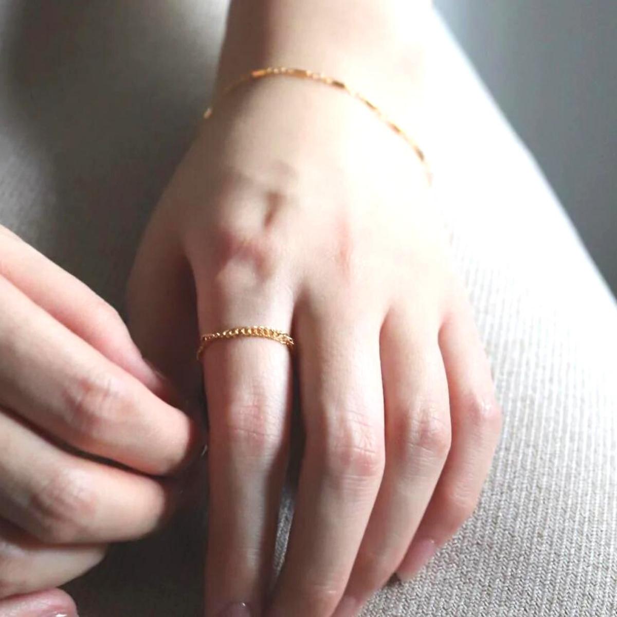 【ふるさと納税】【LENERA オリジナルリング】thick shine ring / 14kgf リング 指輪 チェーンリング ハンドメイド アクセサリー ファッション 東京都 渋谷区
