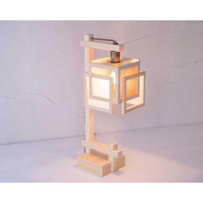 【ふるさと納税】【照明/国産檜】スタンドライト/CombinationLamp『旬ミニ shun-mini』 白×緋 A550-C | 照明 ライト ヒノキ 白 赤 和モダン 和紙 和室 リビング ダイニング 送料無料 東京 中野|東京都中野区