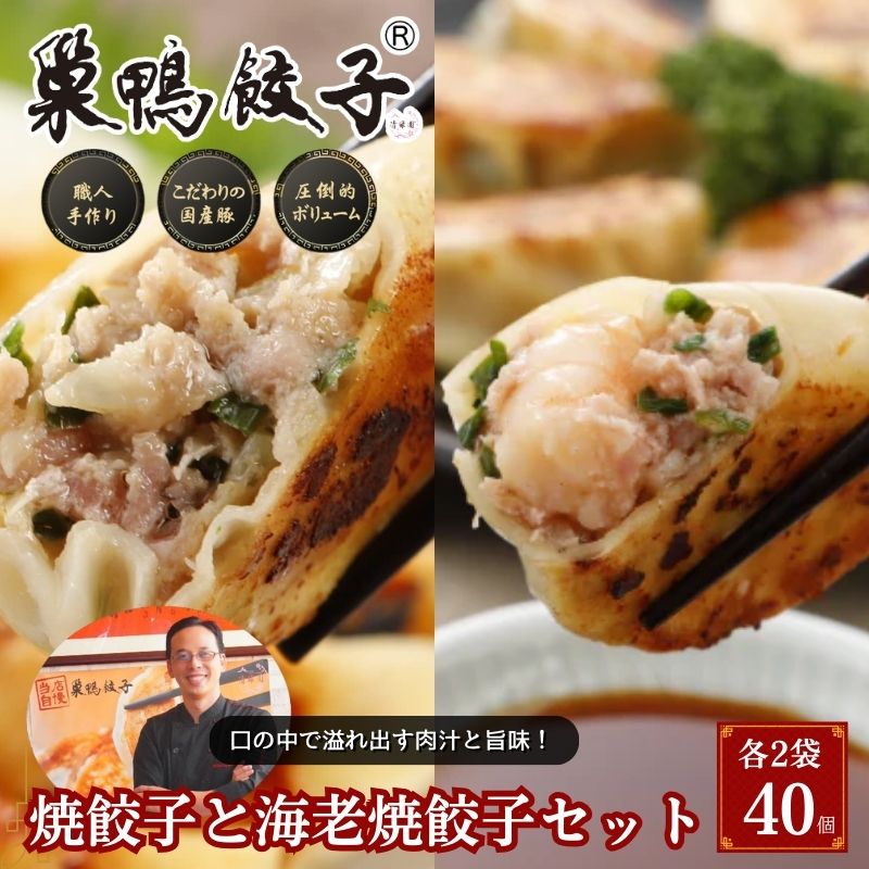 【楽天市場】【ふるさと納税】巣鴨餃子 焼餃子と海老焼餃子 の組み合わせ 各2袋 40個 餃子 ぎょうざ ギョーザ セット 食べ比べ 冷凍 焼き ...