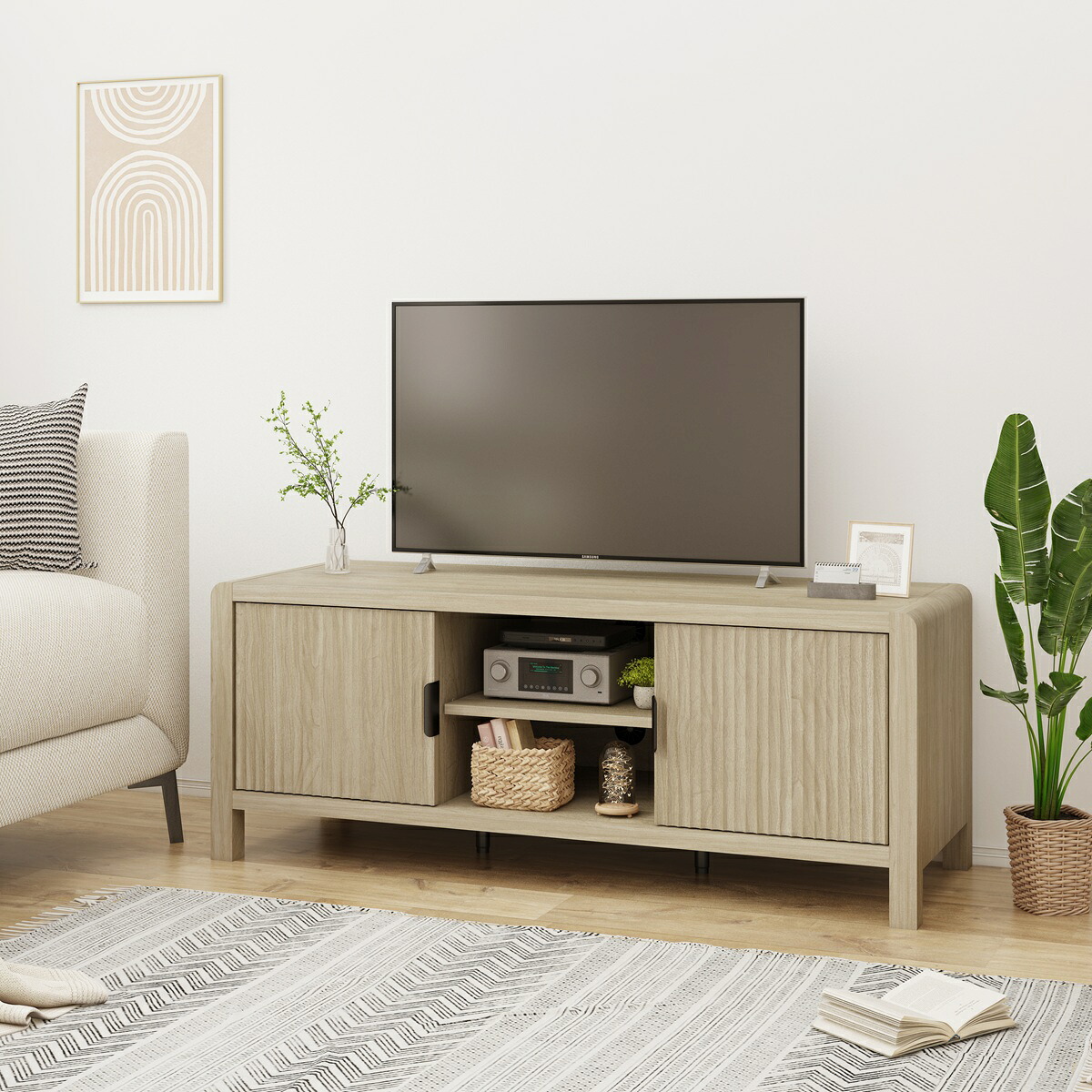【ふるさと納税】角がRのテレビボード｜テレビボード テレビ 家具 [1280]｜東京都足立区