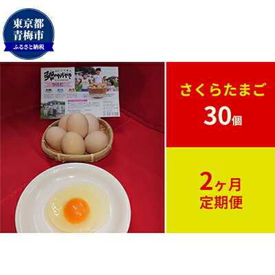 【ふるさと納税】【定期便】かわなべ鶏卵農場のこだわりのたまご　さくらたまご30個　2ヶ月連続お届け L 天然水 アミノ酸組成 甘味 抗生物質不使用