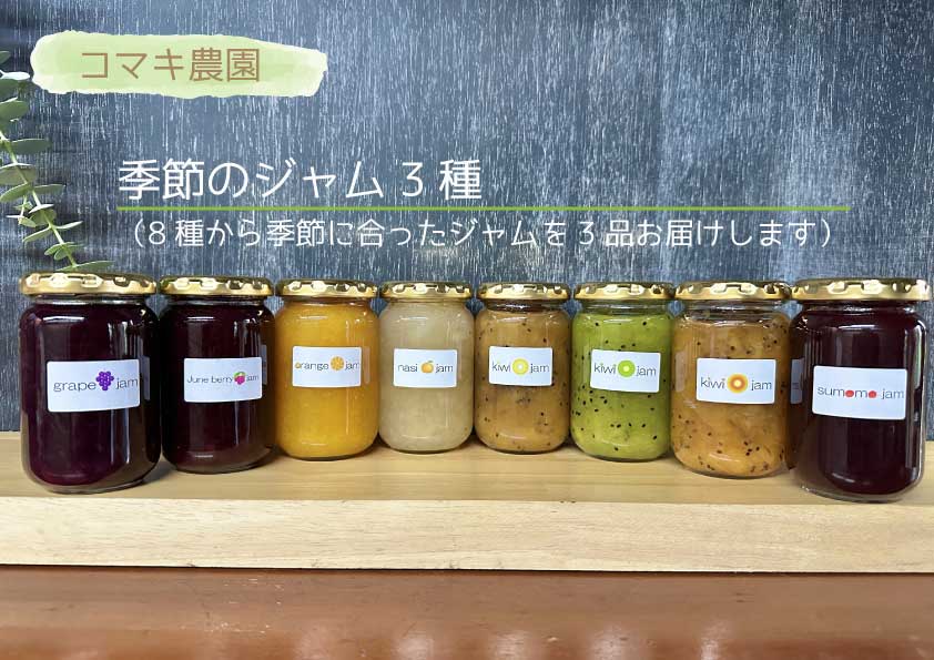 【ふるさと納税】コマキ農園・季節のジャム３種