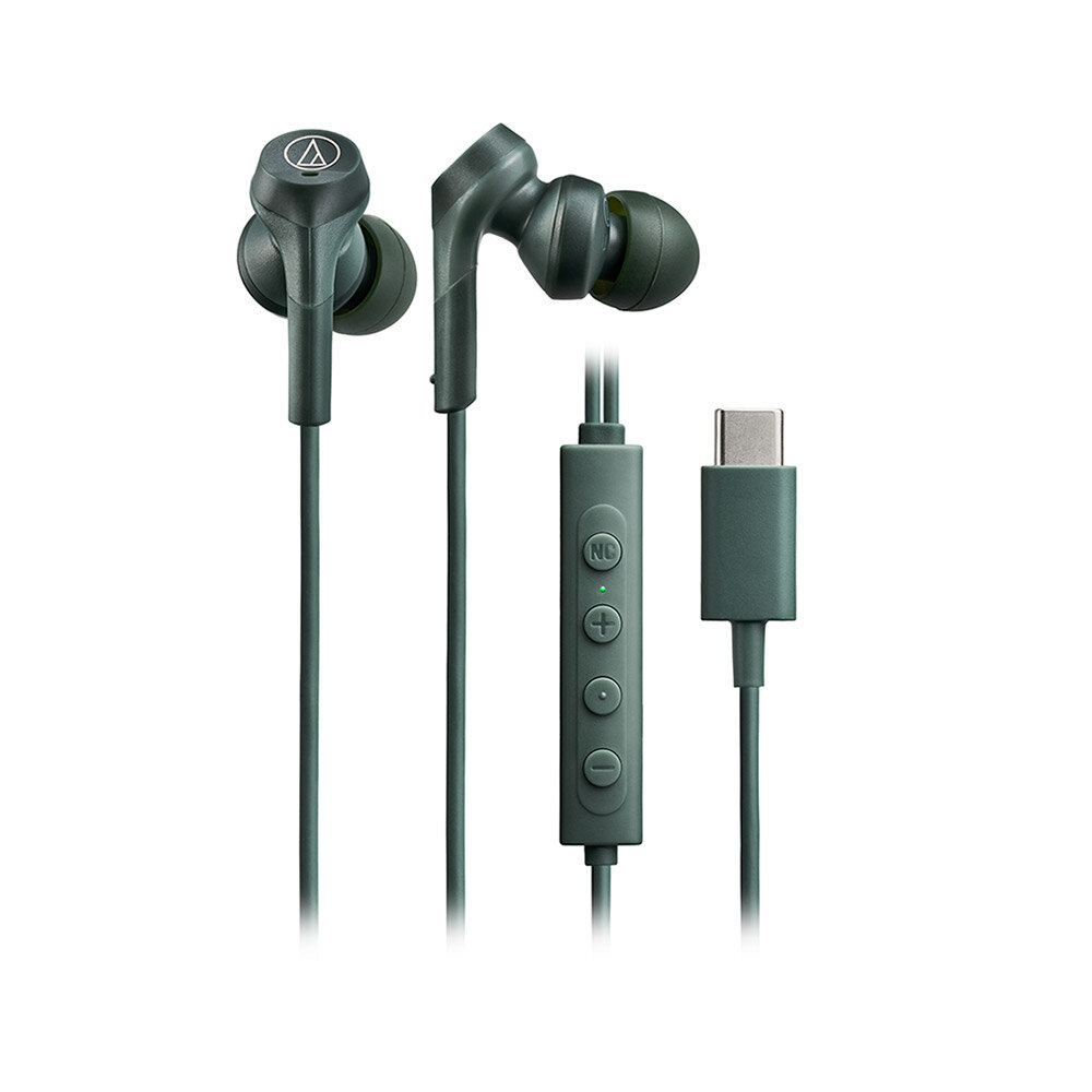 【ふるさと納税】オーディオテクニカ ノイズキャンセリングUSB Type-C用イヤ電話機 ATH-CKS330NC GR