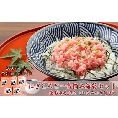 【ふるさと納税】ねぎとろと一番摘み海苔で楽しむ手巻き寿司セット02-06【複数個口で配送】【配送不可地域：離島】【4012456】