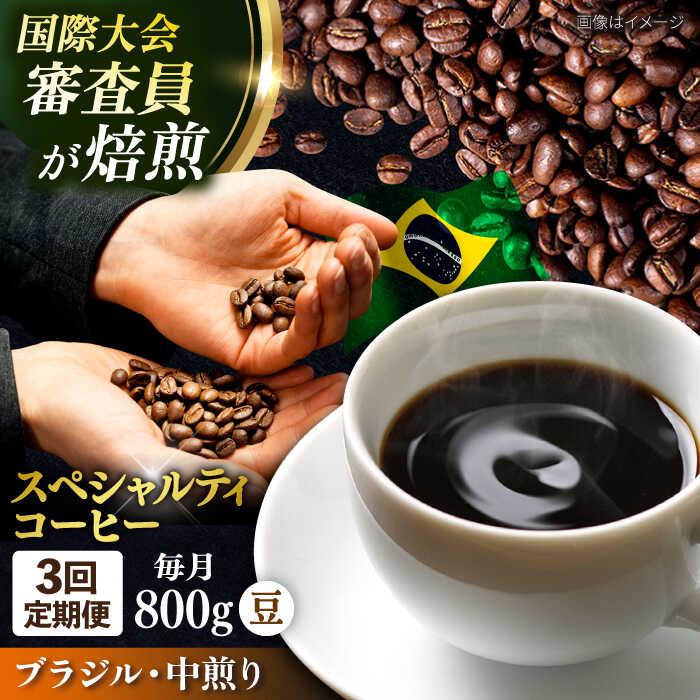 【ふるさと納税】【全3回定期便】コーヒー豆 自家焙煎 中煎り ブラジル 200g×4 TSUKIKOYA COFFEE ROASTER ツキコヤ 珈琲 コーヒー定期 焙煎 こだわり 横須賀【株式会社RUINS】[AKAD025] 90000円 九万円 54,000円