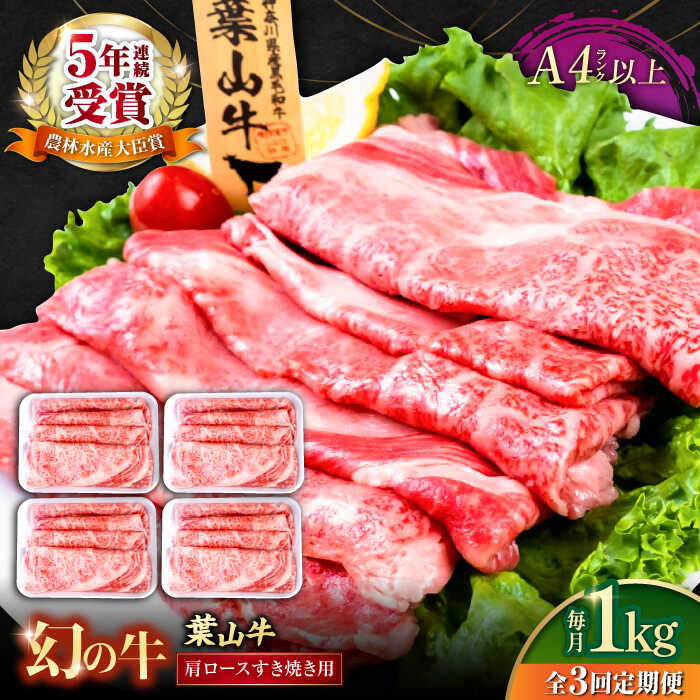【ふるさと納税】【全3回定期便】葉山牛 肩ロースすき焼き用 250g×4パック 計1.0kg 国産牛 牛肉 切り落とし 高級和牛 冷凍 黒毛和牛 国産 和牛 肩ロース 赤身 希少品種 小分け すき焼き すきやき ぎゅうにく きりおとし 大容量 横須賀 お取り寄せ【株式会社羽根】[AKAG039] 103,400円