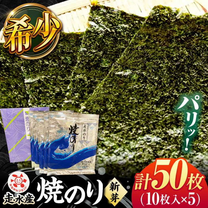 【ふるさと納税】走水 焼のり（新芽） 5帖（10枚×5）走水海苔 かながわブランド のり 焼海苔 やきのり 横須賀 海苔【株式会社向井製茶問屋】[AKBB005]