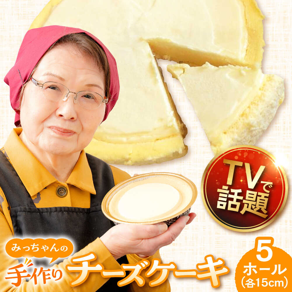 【ふるさと納税】みっちゃんの手作りチーズケーキ ホール5個 チーズケーキ チーズ ケーキ デザート 記念日 手作り 専門店 専門【横須賀商工会議所 おもてなしギフト事務局（みっちゃんの手作りチーズケーキ）】 [AKBH005]