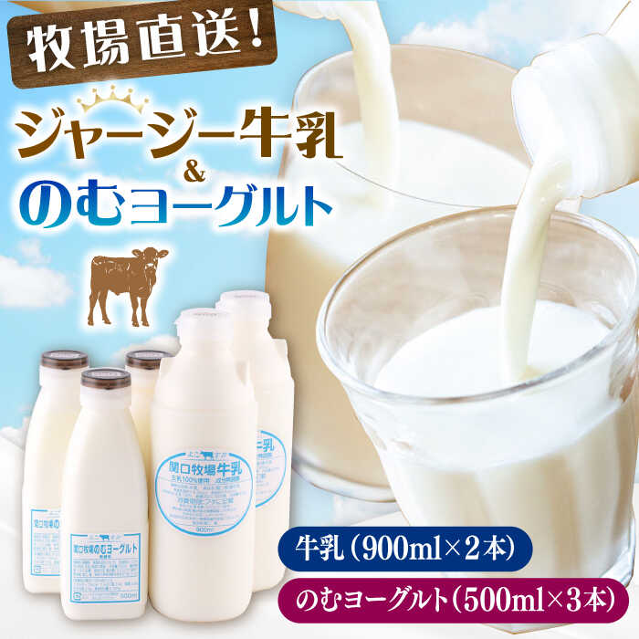 【ふるさと納税】低温殺菌牛乳 ジャージー牛乳 牛乳 飲むヨーグルト ヨーグルト 冷蔵 冷蔵配送 飲み物 人気 5本セット【よこすか関口牧場】[AKGN005]｜神奈川県横須賀市
