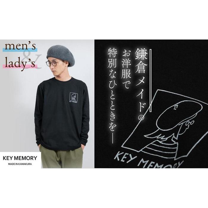 【ふるさと納税】《0》ウィンドーイラストロングTシャツ　BLACK 【KEYMEMORY　鎌倉】 | ふるさと 納税 ふるさと 神奈川 ファッション ブランド 鎌倉 服 洋服 レディース メンズ 女性 男性 ナチュラル シンプル 可愛い かわいい おしゃれ 有名 人気 おすすめ