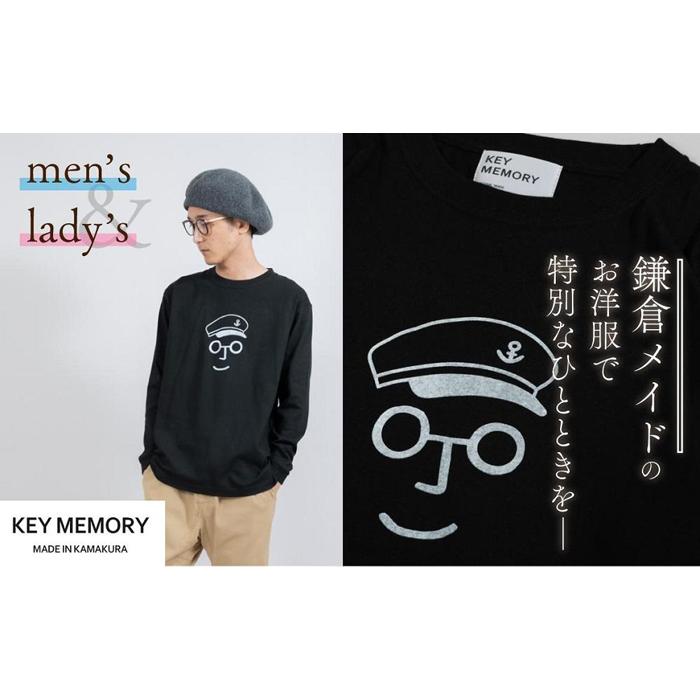 【ふるさと納税】《1》セーラー帽イラストロングTシャツ　BLACK 【KEYMEMORY　鎌倉】 | ふるさと 納税 ふるさと 神奈川 ファッション ブランド 鎌倉 服 洋服 レディース メンズ 女性 男性 ナチュラル シンプル 可愛い かわいい おしゃれ 有名 人気 おすすめ｜神奈川県鎌倉市