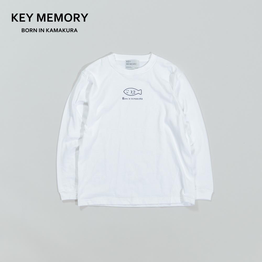 【ふるさと納税】【KEYMEMORY 鎌倉】フィッシュイラストロングティーシャツ WHITE【大きさ選りわける可】 | 御召しもの 流行り物 一般受け おすすめ 貨物輸送無料