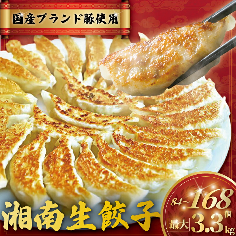 【ふるさと納税】肉汁たっぷり 国産 ブランド豚 ルイビ豚 餃子 湘南ぎょうざ 84個 ~ 168個 (42個/1パック) 小分け 豚肉 焼き餃子 ぎょうざ 冷凍餃子 こだわり餃子 生餃子 ごはんのお供 晩酌のお供 簡単調理 時短 冷凍 簡易包装 手作り餃子 サノフーズ 神奈川 湘南 藤沢