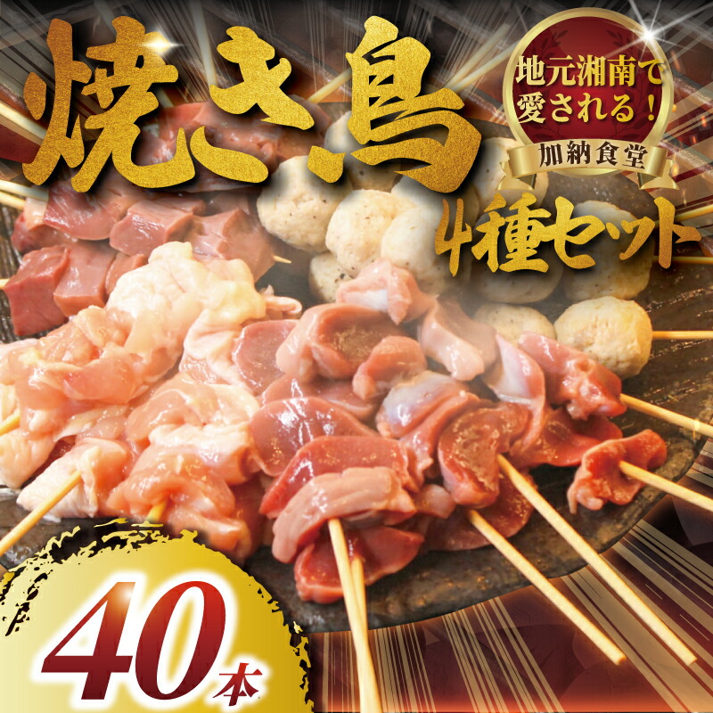 【ふるさと納税】 焼きとり 40本 4種 お任せ セット 訳あり 焼き鳥 鶏もも つくね 砂肝 豚ハツ 冷凍 やきとり 焼き鶏 ヤキトリ 焼鳥 焼鶏 やき鳥 yakitori 串 鶏肉 とりにく 肉 トリ 鶏肉 鳥肉 訳あり品 バーベキュー BBQ 簡単調理 冷凍食品 不揃い 10000円 神奈川 湘南 藤沢