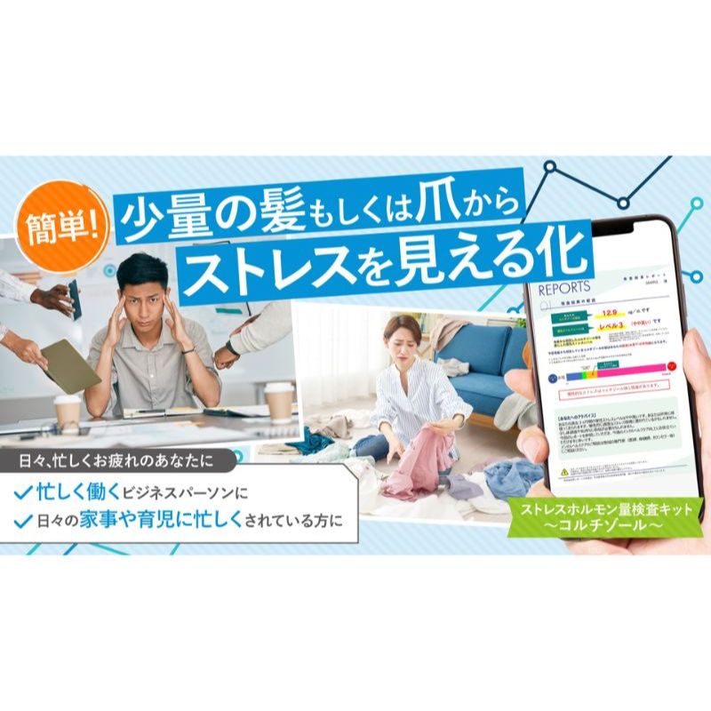 【ふるさと納税】 【 ストレス ホルモン量 検査 キット（ 毛髪 ）～ コルチゾール ～】 慢性 ストレス レベル を 数値で見える化!! 髪 毛髪 毛 簡単 ストレス 測定 チェック ホルモン 検査 キット セット 生活習慣 健康 日用品 雑貨 体 研究 衛生 神奈川 湘南 藤沢