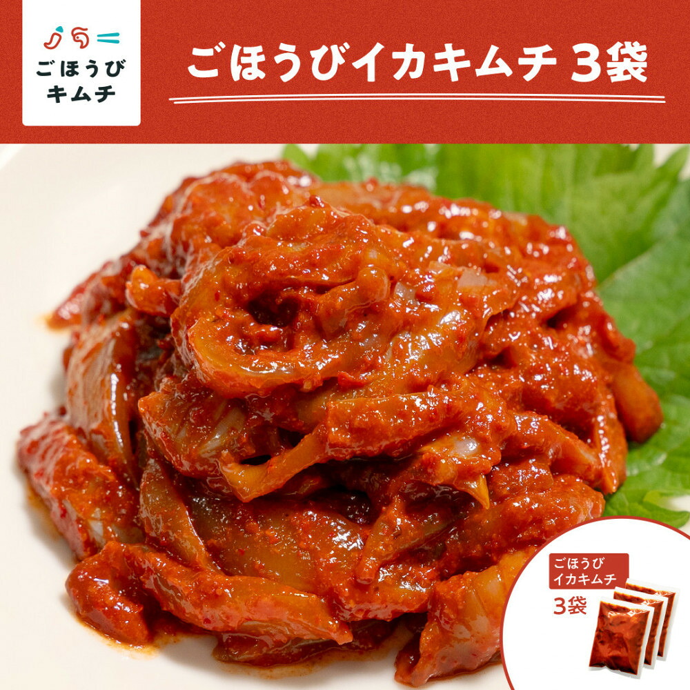 【ふるさと納税】【ごほうびキムチ】イカキムチ（130g&times;3袋）【 キムチ 神奈川県 小田原市 】｜神奈川県小田原市