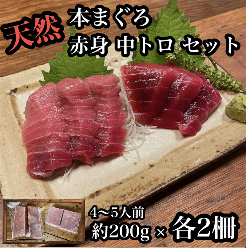 【ふるさと納税】貴重な天然本鮪 赤身 約200g 中トロ 約200g 各2柵ずつ 4 5人前●赤身はマグロの中心部天身を使用！中とろの脂はくどくない上質な脂！【赤身 天身 惣菜 海鮮 お取り寄せ 御中元 お中元 お歳暮 父の日 母の日 贈り物 日本酒 焼酎】【神奈川県小田原市早川】｜神奈川県小田原市