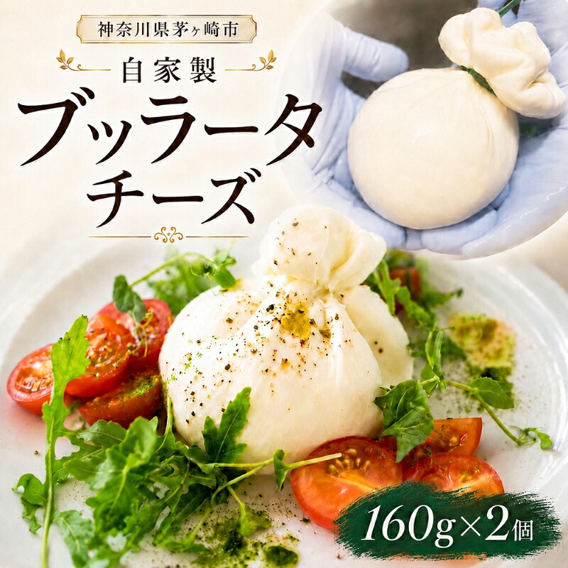 【ふるさと納税】自家製チーズ ブッラータチーズ160g 2個 出来立て 神奈川県産 幻のチーズ ブッラータ 手作り Osteria e Bottega S 神奈川県 湘南 茅ケ崎 フレッシュチーズ おつまみ ピザ 神奈川県 茅ヶ崎市|神奈川県茅ヶ崎市