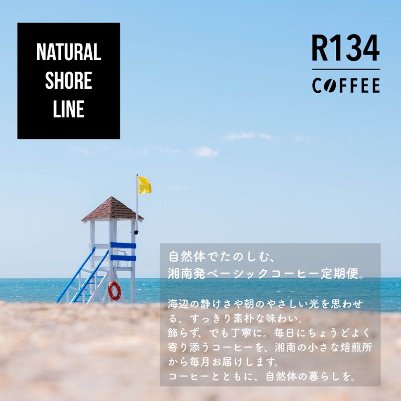 【ふるさと納税】R134 COFFEE / コーヒー / Natural Shore Line / Standard / 100g 豆 x 2種 / 3ヶ月連続定期便