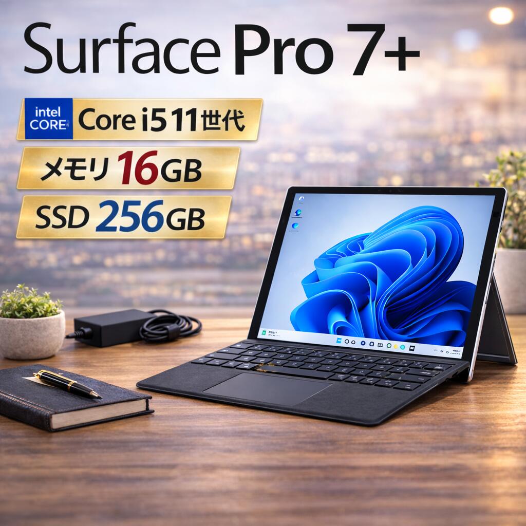 【ふるさと納税】【Surface Pro 7+】第11世代Core i5 / メモリ16GB / 256GB / フルHD ～初期設定済み～ | パソコン 中古 ノートパソコン ノート 再生 軽量 Windows11 PC pc 端末 本体 エコ 保証 安心 人気 大容量 すぐ使える 簡単 限定 おすすめ 秦野 神奈川 260-02