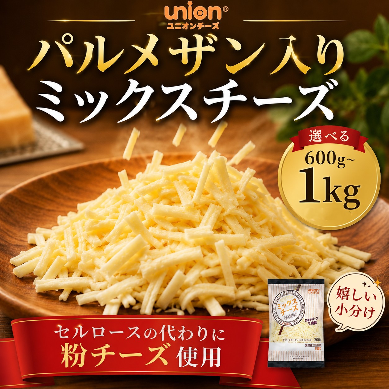 【ふるさと納税】 チーズ ミックスチーズ 選べる 600g 、 1kg 小分けシュレッドチーズ パルメザン 乳製品 セルロース不使用 粉チーズ 使用 神奈川県 厚木市 ユニオンチーズ株式会社|神奈川県厚木市