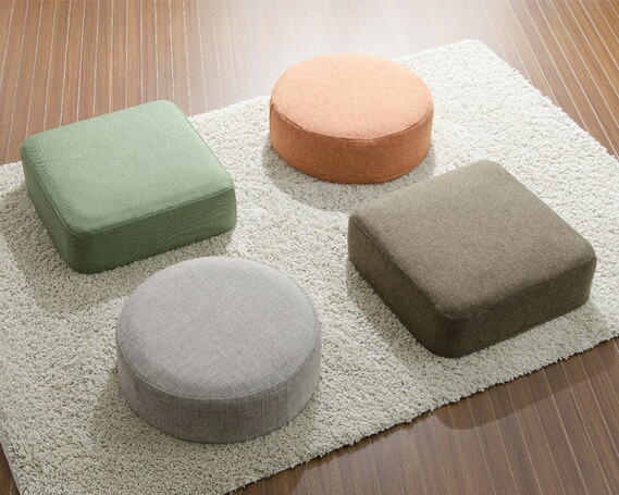 【ふるさと納税】【丸形・カシコンオレンジ】シンプルクッション「SWEETS」/インテリア雑貨低反発軽量収納送料無料神奈川県