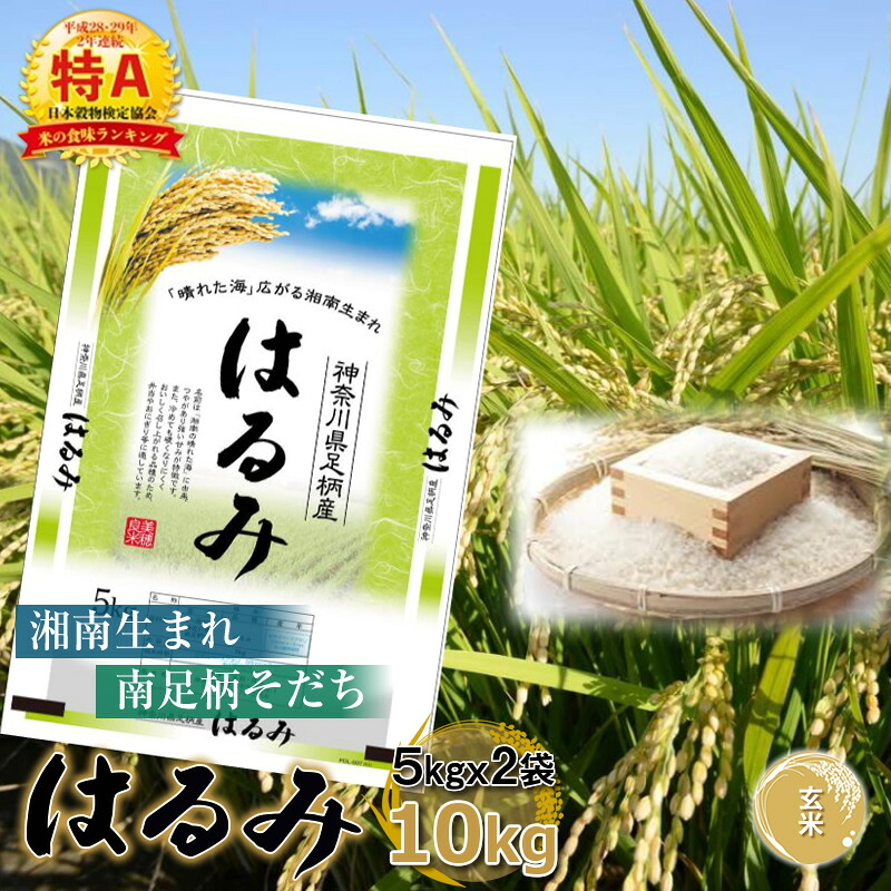 【ふるさと納税】【令和7年産】湘南生まれ南足柄育ちのブランド米「はるみ」(玄米) 10kg 創業100年の米屋がお届け【特A ギフト プレゼント 贈り物 返礼 御礼 おいしい 】【 ごはん おいしい 神奈川県 南足柄市 】｜神奈川県南足柄市 17,520円