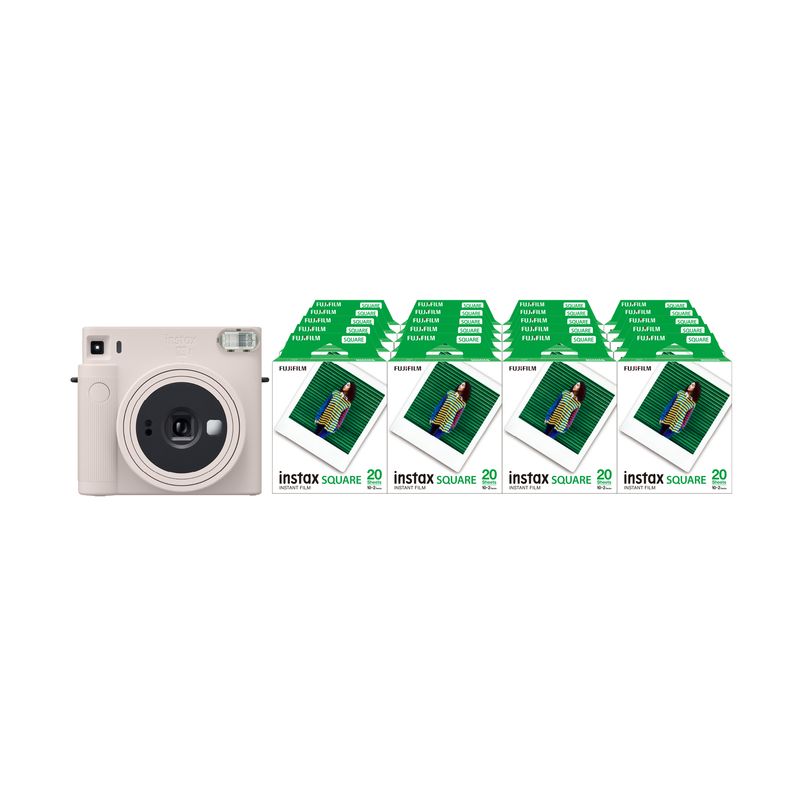 【ふるさと納税】 「インスタント写真機instax\u0026trade;“チェキ”真四角書き割り」instax\u0026trade; スクエアフォーマットフィルム 2容器に並べる×20（足し加える400枚映画化能力のある）インスタント写真機“チェキ”「instax SQUARE SQ1\u0026trade; Chalk White」×1