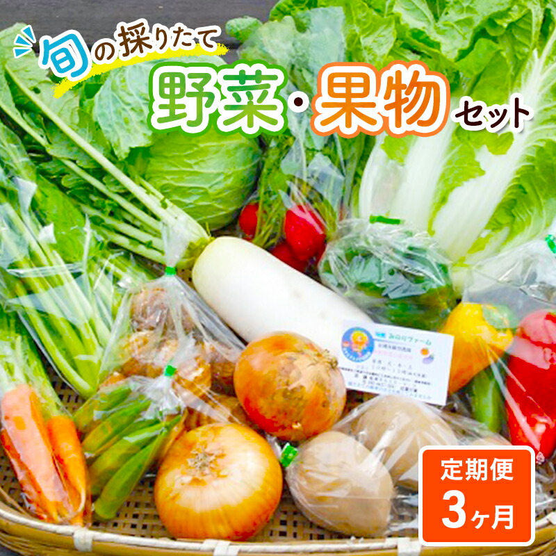 【ふるさと納税】野菜セット 定期便 3ヶ月 旬の採りたて 野菜 フルーツ 詰め合わせ セット 野菜定期便 野菜詰め合わせ フルーツ詰め合わせ フルーツセット 季節の野菜 季節の果物 くだもの 果物 果樹 神奈川 定期 お楽しみ 3回