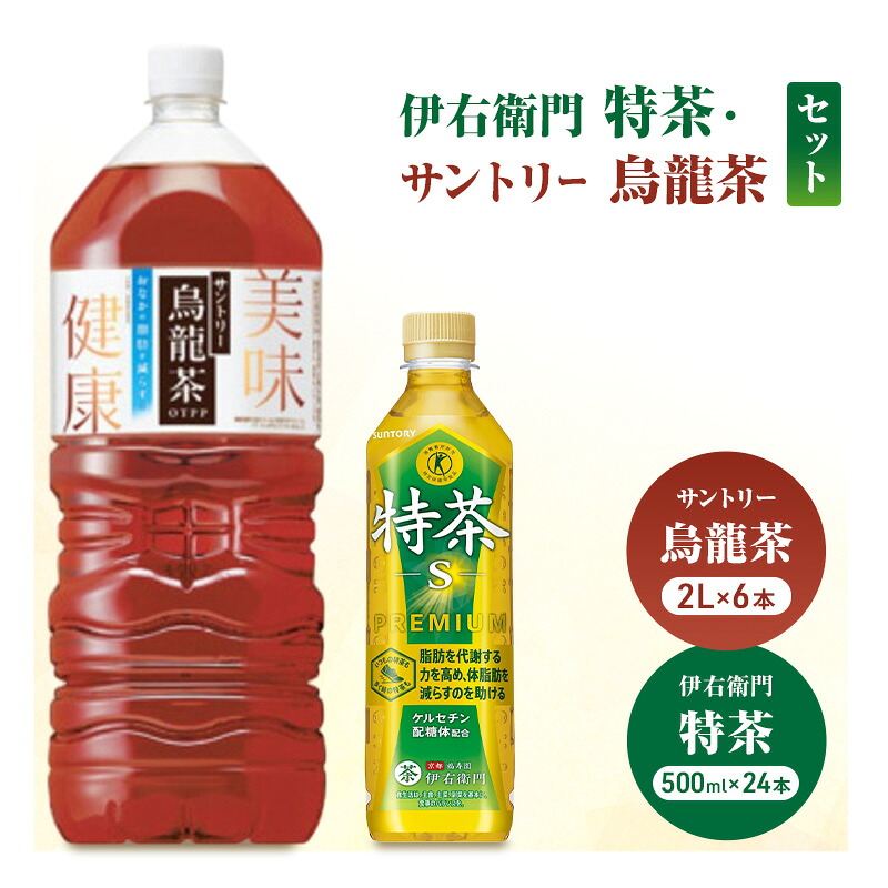 【ふるさと納税】お茶 伊右衛門 特茶(500ml×24本×)1ケース 特茶 烏龍茶(2L×6本)ケース サントリー 特定保健用食品 トクホ 緑茶 ペットボトル 神奈川県 綾瀬市|神奈川県綾瀬市