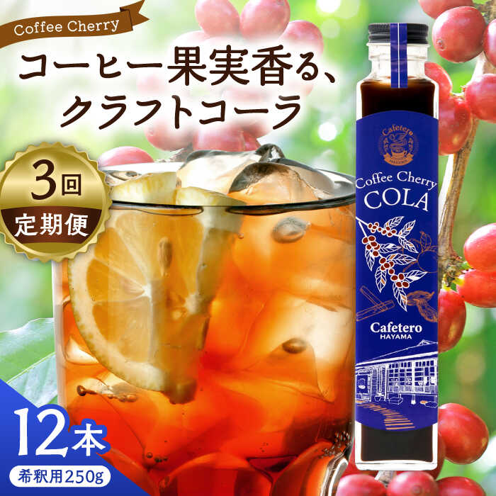 【ふるさと納税】【全3回定期便】カフェテーロ葉山 チェリーコーラ 250g&times;12本 / ジュース 飲料 コーラ チェリー 250ml 葉山町【合同会社エンディレクト】[ASBM013]｜神奈川県葉山町