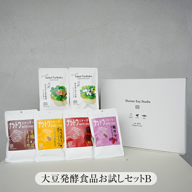 【ふるさと納税】大豆発酵食品お試しセットB【 神奈川県 大磯町 ショウユ味 ペッパーガーリック味 麻辣味 木桶醤油 納豆菌 ネバコントロール タンパク質 低温乾燥 善玉菌 木桶仕込み 大磯グルメ 】｜神奈川県大磯町 10,080円