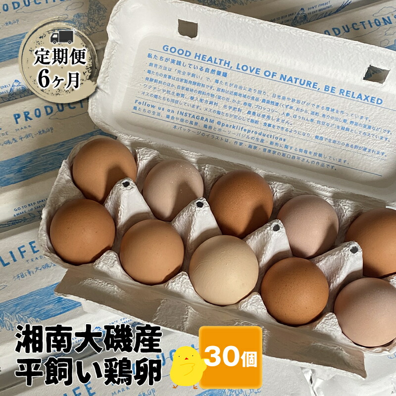 【ふるさと納税】【定期便6ヶ月】 湘南大磯産平飼い鶏卵 30個＜2024年12月1日出荷開始　6ヶ月連続でお届け＞【 たまご 神奈川県 大磯町 】
