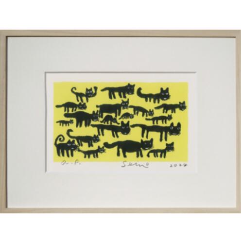 【ふるさと納税】【著名アーティストシルクスクリーン版画作品】田島征三「ネコまみれ」