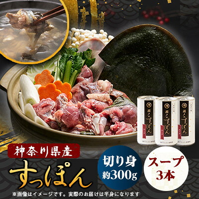 【ふるさと納税】【のし付き】神奈川県産すっぽん鍋(2～3人前)300g&濃厚すっぽんスープ3本(各180g)セット【配送不可地域：離島】【1617523】｜神奈川県山北町