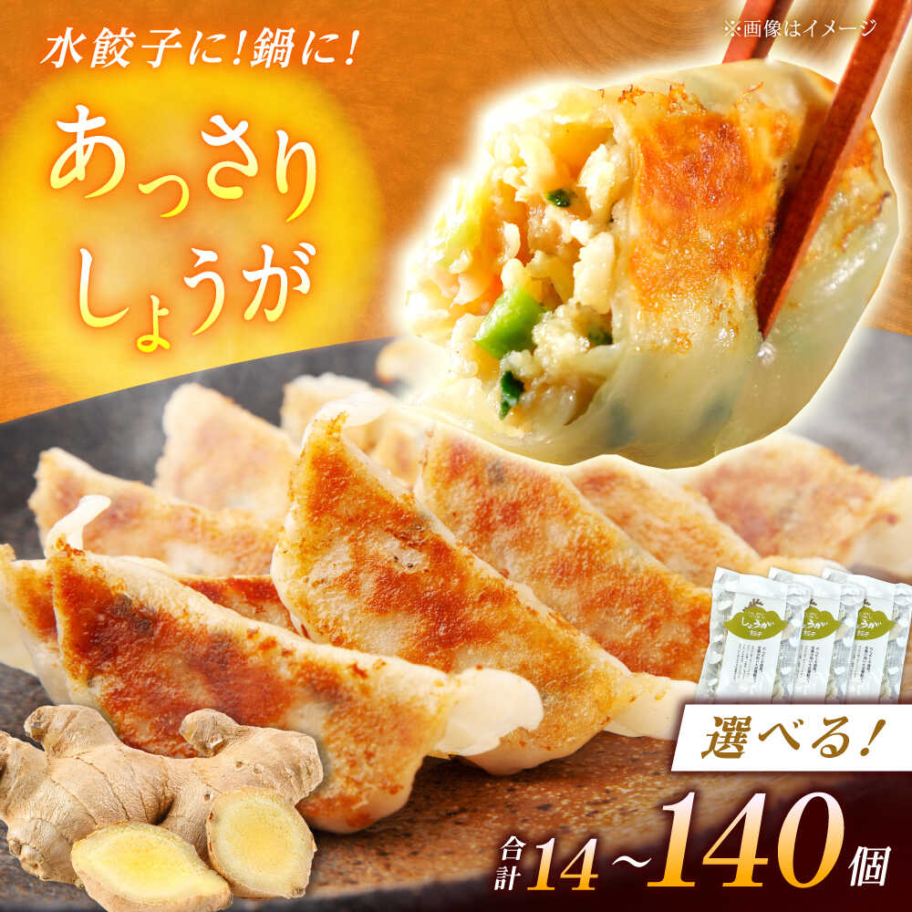 【ふるさと納税】【選べるパック数！】餃子屋ヒロの しょうが餃子14～140個 【餃子屋ヒロ】ぎょうざ ギョウザ ギョーザ 冷凍餃子 しょうが にんにく無し にんにくなし にんにく不使用 開成町 餃子 点心 惣菜 冷凍 [BDAS006]｜神奈川県開成町