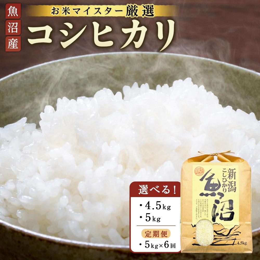 【ふるさと納税】【お米マイスター厳選】魚沼産コシヒカリ4.5kg／5kg／5kg×6か月定期便 | 米 お米 新潟 新潟県 魚沼 魚沼産 こしひかり