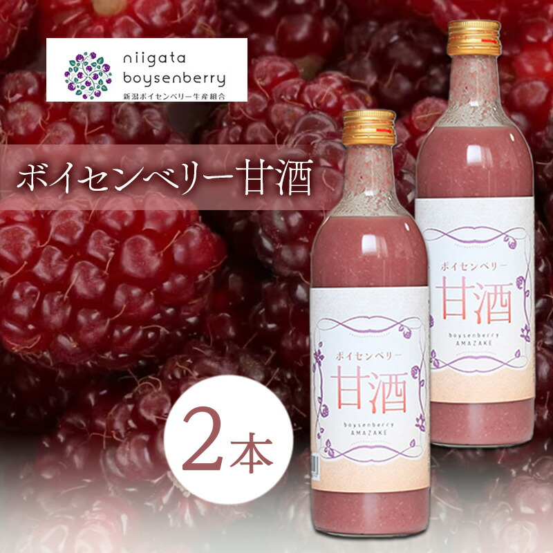 【ふるさと納税】ボイセンベリー甘酒2本入り ベリー 甘酒 糀 新潟県 新潟市 美容 健康｜新潟県新潟市