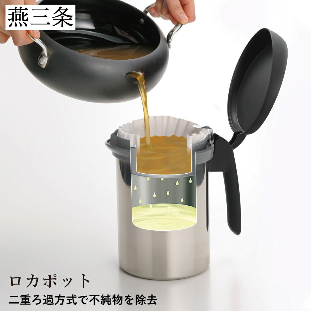 【ふるさと納税】ロカポット 0.6L ブラック 使用済みの油をろ過してくり返し使える オイルポット 黒 節約＆エコ 【011P045】 13,090円