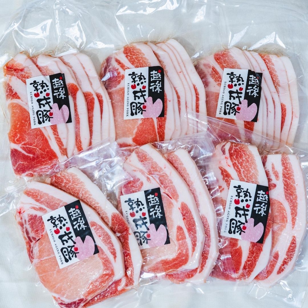 激安店舗 越後熟成豚ロース スライスセット 6パック 新潟県産豚肉 スライス200ｇ×3パック ステーキ180ｇ 2枚 ×3パック fucoa.cl