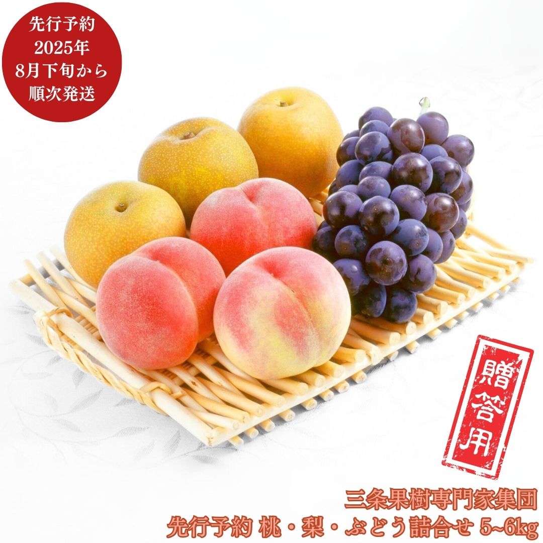 【ふるさと納税】先行予約 季節の桃・梨・ぶどうの詰合せ 合計5～6kg [8月下旬から発送予定] 令和7年度 桃 梨 和梨 ぶどう 贈答用 新潟県 三条市産 果物 [三条果樹専門家集団]【035P010】
