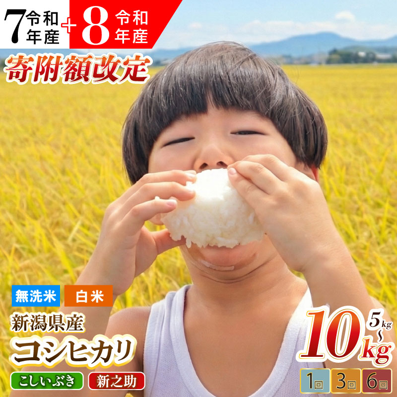 【ふるさと納税】 7年 8年 新潟県産 コシヒカリ こしいぶき 新之助 選べる 配送月 容量 4kg 5kg 10kg 20kg 単品 定期便 5kg 10kg 3回 6回 精米 無洗米 四代目 悠助 コンテスト入賞 米 新米 定期便  新発田 新潟 D71P：新潟県新発田市