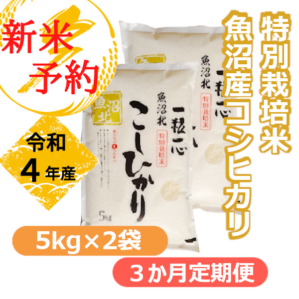 返品?交換対象商品】 特別栽培米 魚沼産コシヒカリ10kg 5kg×2袋 3か月定期便 白米 新潟県 小千谷市 fucoa.cl