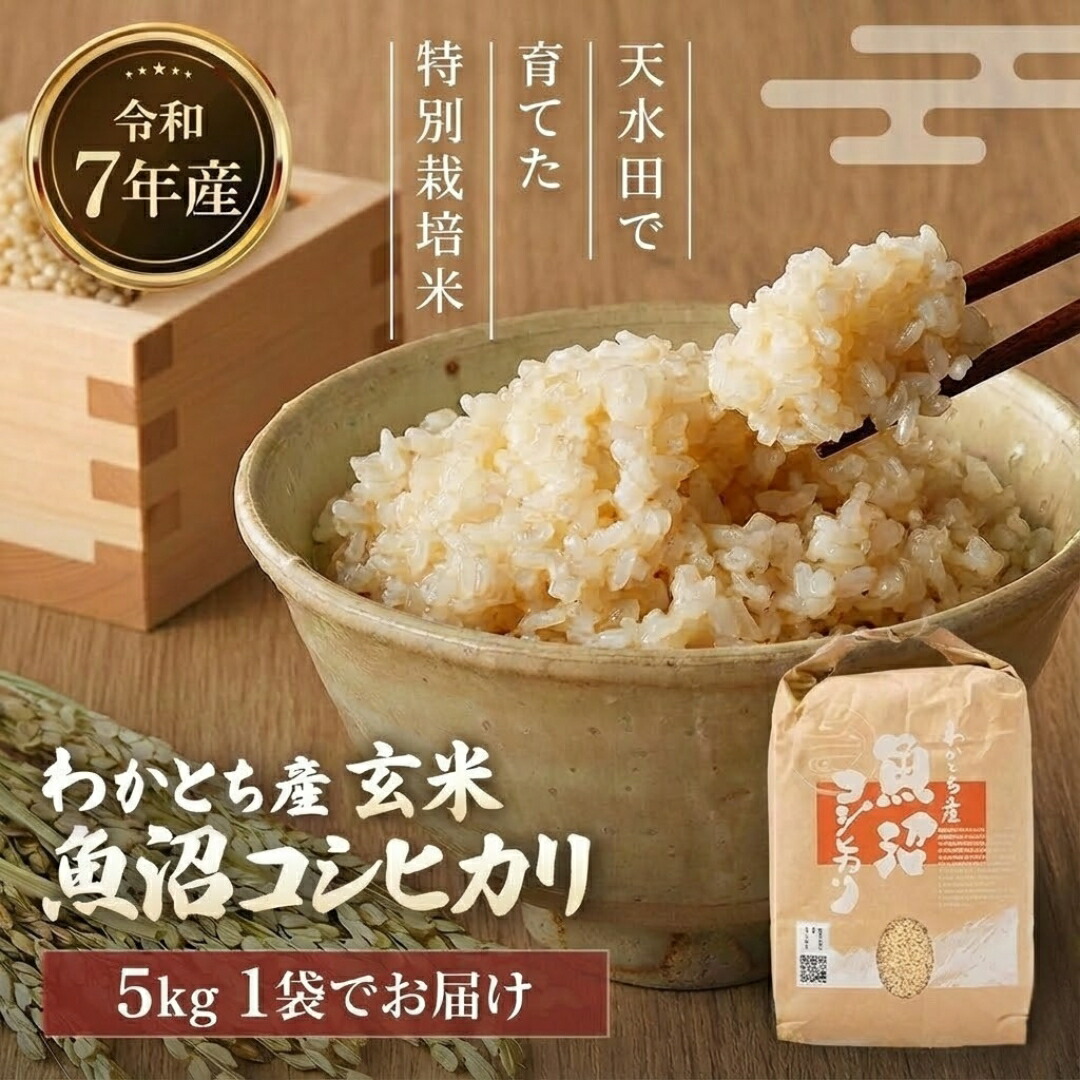 【ふるさと納税】【令和7年産】米 コシヒカリ わかとち産 魚沼産コシヒカリ特別栽培 棚田米 玄米5kg 新潟県 小千谷市 Mt.ファームわかとち | 新潟県産コシヒカリ 玄米 お米 おこめ こめ コメ こしひかり 魚沼産 ブランド米【0013-0002-01】｜新潟県小千谷市