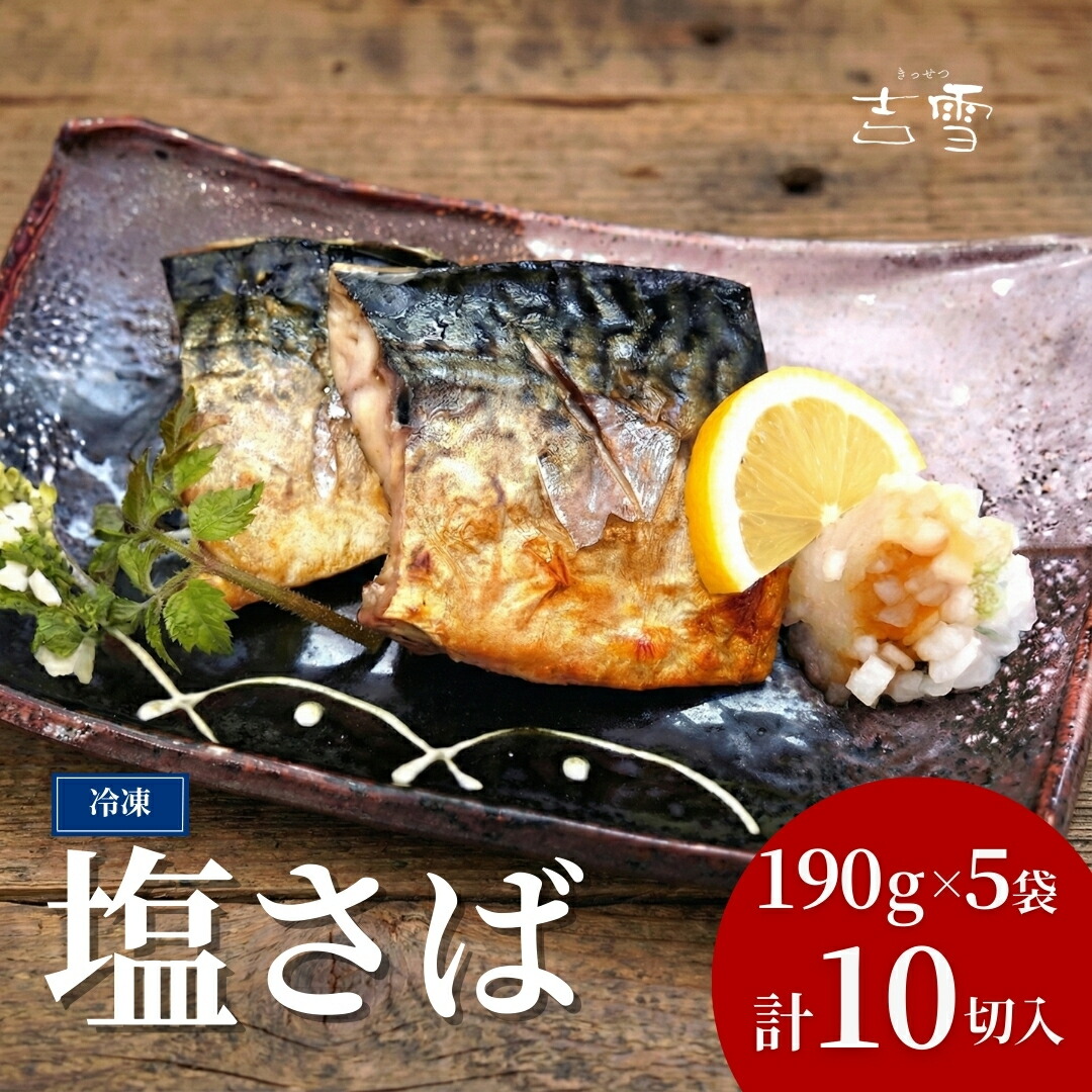 【ふるさと納税】塩さば 切り身 合計10切 計950g(2切×5袋 約190g)小分け 個包装 真空パック 無添加 ノルウェー産サバ 冷凍 ギフト対応 吉雪 | 鯖 塩サバ さば切身 焼くだけ お弁当 おかず 朝食 魚 お歳暮 贈答 贈り物 新潟県 小千谷市【0002-0406】|新潟県小千谷市