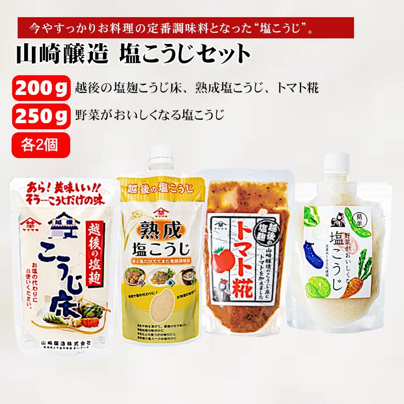 【ふるさと納税】山崎醸造 塩こうじ8個セット (人気の4種類×各2個) 塩麹 万能調味料 山崎醸造 【0002-0237-01】