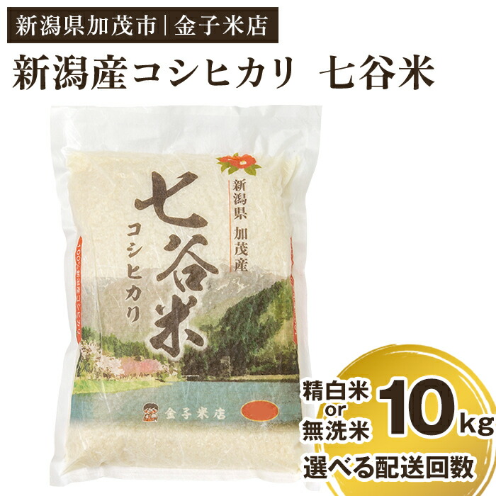 【ふるさと納税】【令和7年産】老舗米穀店が厳選 新潟県加茂市産コシヒカリ「七谷米」精白米 or 無洗米10kg（5kg×2）選べる配送回数（通常配送1回～定期便12回）〈順次出荷〉 従来品種 窒素ガス充填パックで鮮度長持ち 金子米店
