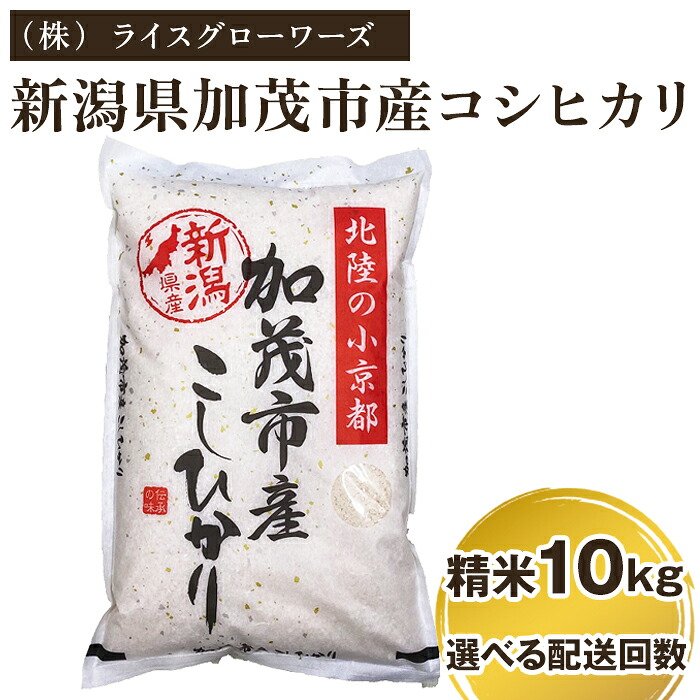 【ふるさと納税】【令和7年産】新潟県加茂市産コシヒカリ 精米10kg（5kg×2）選べる配送回数（通常配送1回～定期便12回）《順次出荷》 白米 （株）ライスグローワーズ