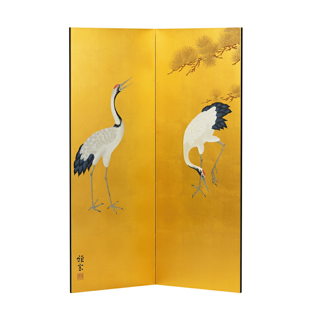 楽天市場】【ふるさと納税】真鍮箔金屏風「金彩鳳凰」（四尺二曲